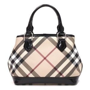 Burberry Nova Check Coated Satchel Bag